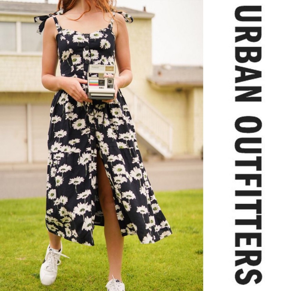 UO Positano Tie Shoulder Midi Dress - Picture 1 of 5